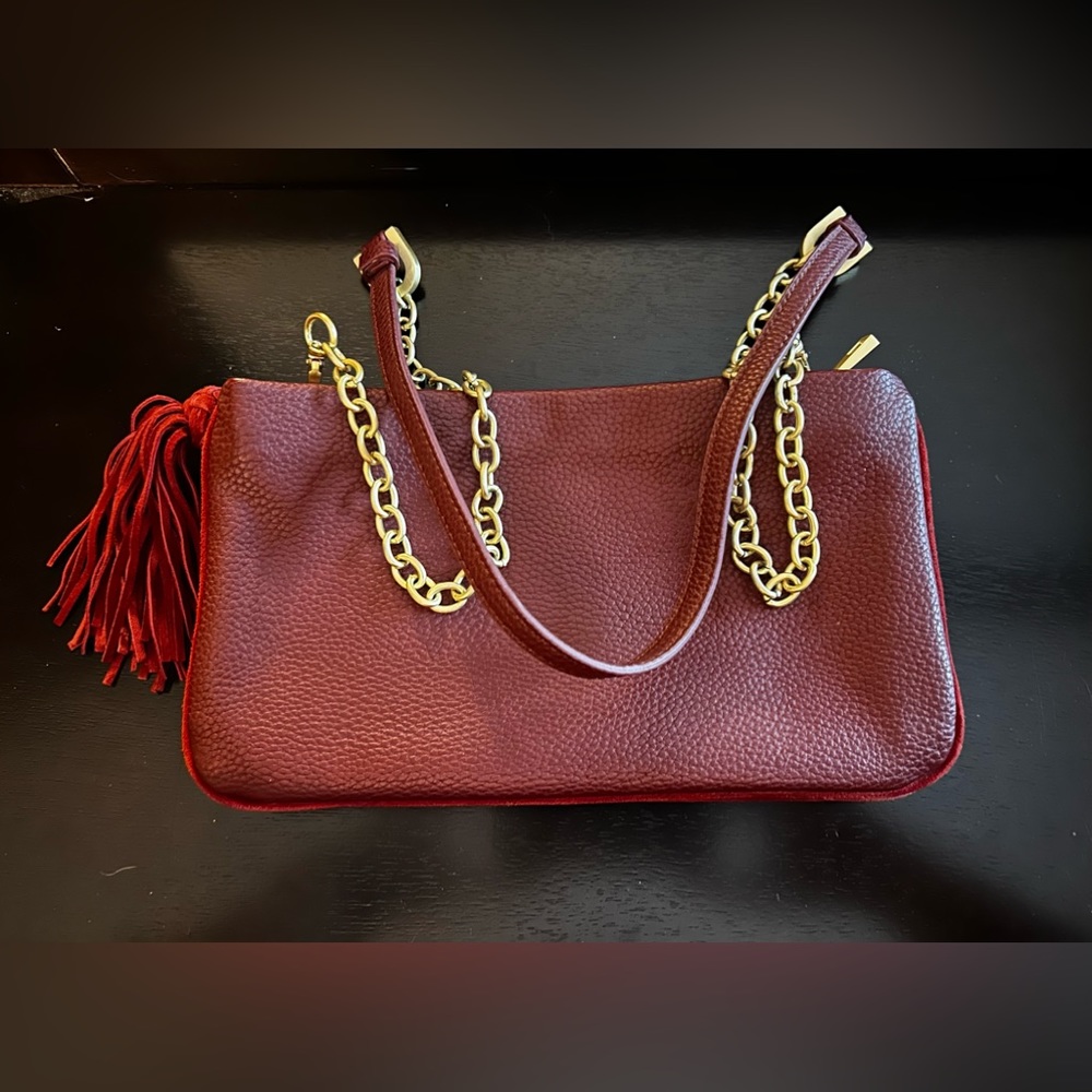 Ann Taylor Leather Purse With Shoulder Strap